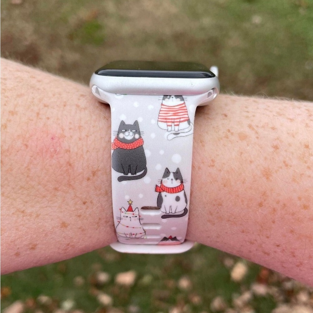 Christmas Cat Watch band compatible with Apple Watches